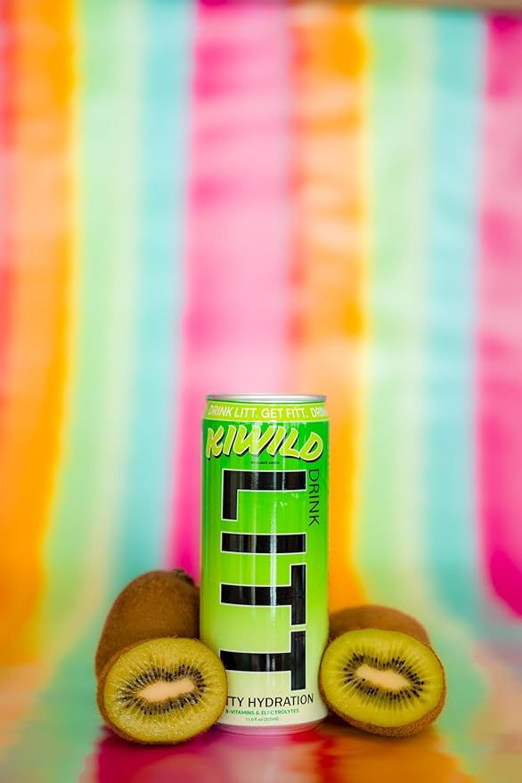 DRINK LITT KIWILD | KIWI | Natty Hydration | Natural Electrolytes | B Vitamins | 11 oz (Pack Of 12)