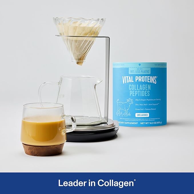 Vital Proteins Collagen Peptides Powder - Grass Fed Collagen Peptides for Hair Nail Skin Bone &amp Joint Health Unflavored 14.3oz