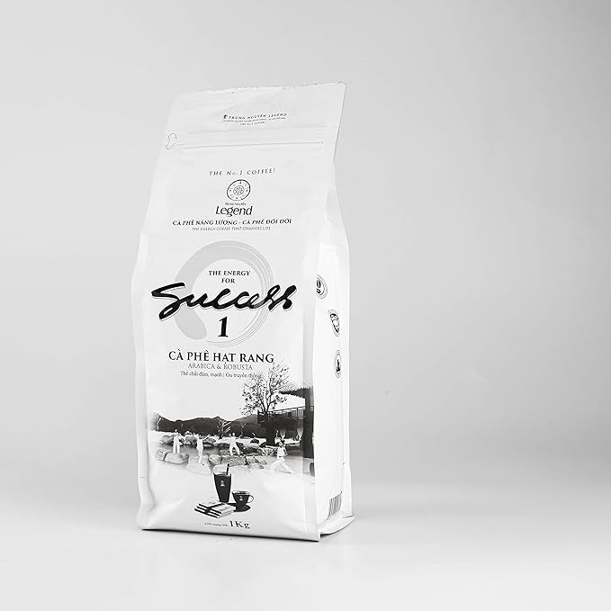 TRUNG NGUYEN LEGEND Coffee Bean Legend Success 1 35.27 Oz Bag Dark Roast Original Taste Robusta &amp Arabica Vietnamese Energy Coffee Beans - Specialized for Ice Coffee