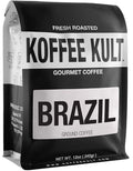 Koffee Kult Medium Roast Ground Coffee - 100% Single Origin Brazil Coffee - 12oz Bag