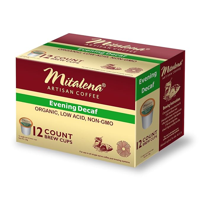 Mitalena Artisan Coffee Variety Pack - 72 Low Acid Organic Coffee Pods Compatible with Keurig K Cup Coffee Maker - Try 6 Different Flavors - Small Batch Artisan K Cups