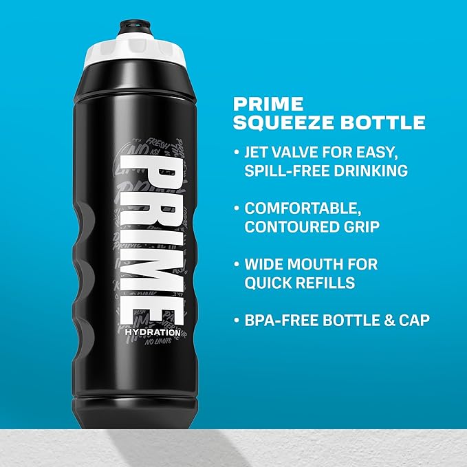 PRIME HYDRATION Berry Freeze Cherry Freeze &amp Ice Pop 12 Fl Oz Variety Sports Drinks &amp Rapid Rehydration Electrolyte Powder Sticks Ocean Cherry &amp 12 Pack Black Graffiti Squeeze Sports
