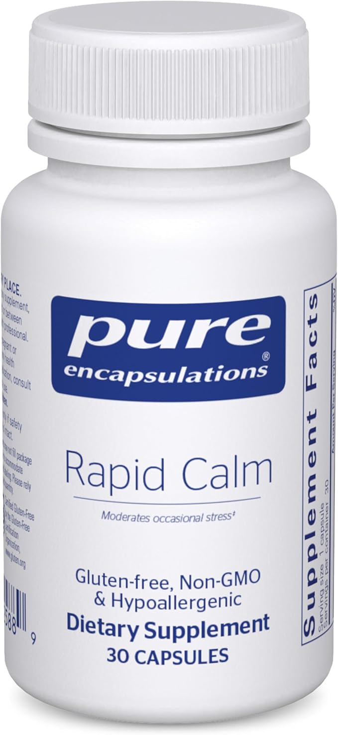 Pure Encapsulations Rapid Calm - Stress &amp Sleep Support Supplement - Contains Vitamin B6 Zembrin &amp Suntheanine L-Theanine - Non-GMO Gluten-Free &amp Vegan - 30 Capsules