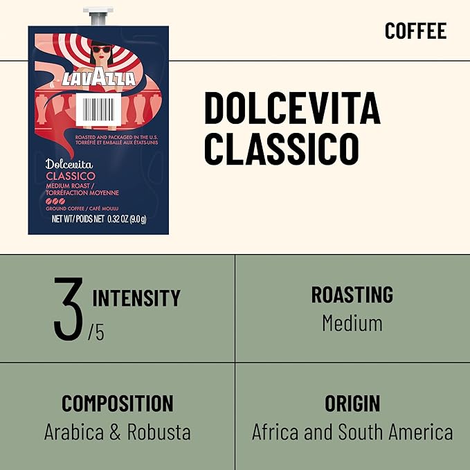 Flavia Lavazza Dolcevita Classico Coffee Freshpacks works only with Flavia Brewers Medium Roast (Case of 38)