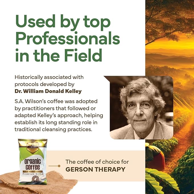 SA Wilson’s Coffee Enema – Organic Enema Coffee – USDA Organic Ground Coffee – High Caffeine &amp High Palmitic Acid for Liver Detox Colon Cleanse Digestion &amp Energy Support – Enema Detox Suppo