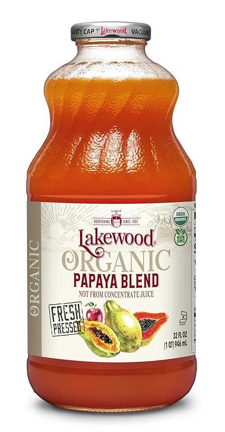Lakewood Juice Papaya Organic 32.0 FO (Pack of 3)