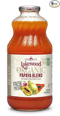 Lakewood Juice Papaya Organic 32.0 FO (Pack of 6)
