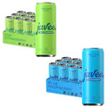 Juvee Rejuvenating Energy Drink Variety Pack – 12 oz Cans Pack of 24 (12 Blue Raspberry + 12 Kiwi Strawberry) – Sugar-Free 128 mg Natural Caffeine Low Calorie Clean Energy &amp Mental Focus Boost