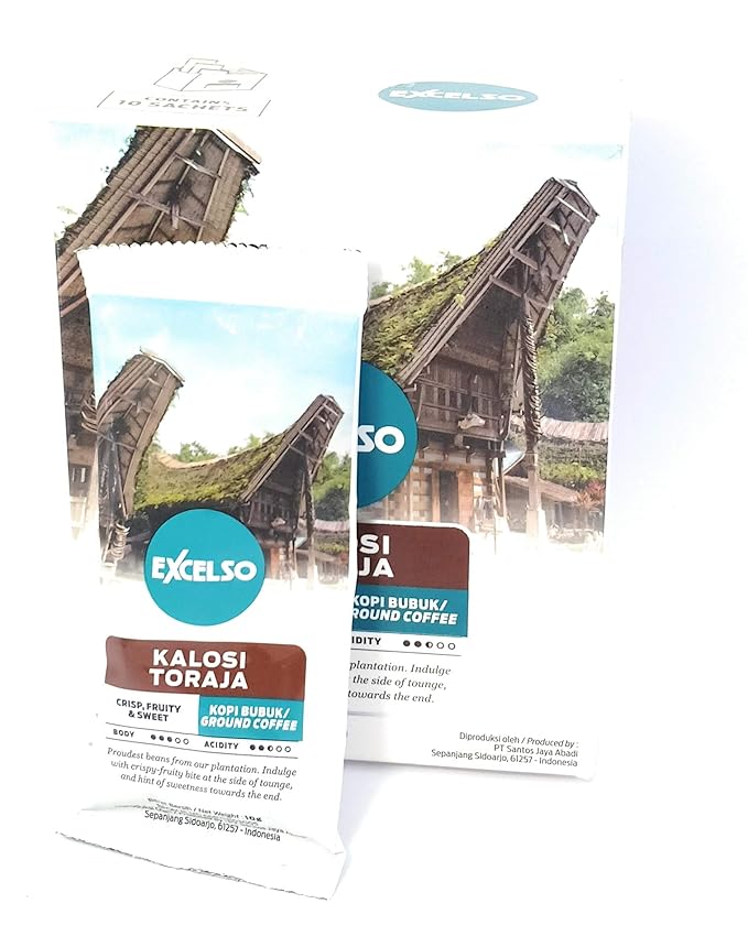 Excelso Toraja Kalosi - Ground Coffee 100 Gram (10 sachet @10g)