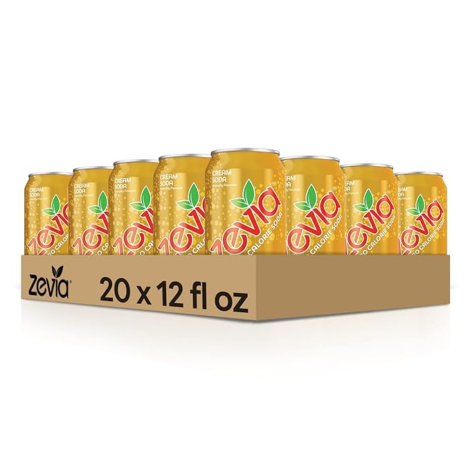 Zevia Zero Calorie Cream Soda 12 Ounce Cans (Pack of 20)