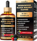 Wormwood Black Walnut Clove Cleanse for Humans - Advanced Detox for Adults - Gut Health Supplement with Wormwood Herb Black Walnut Hull Clove Garlic Pumpkin Seed PAU D'Arco Soursop