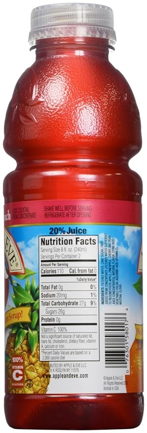 Apple &amp Eve On The Go 100% Juice - Fruit Punch - 16 oz - 12 Count