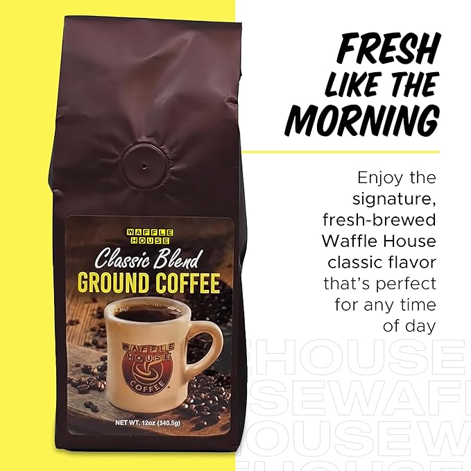 Waffle House Coffee – Classic Blend Ground Coffee - Brew Fresh Restaurant Coffee at Home - Each Bag Makes One Full Pot - Iconic American Diner Taste (120z)