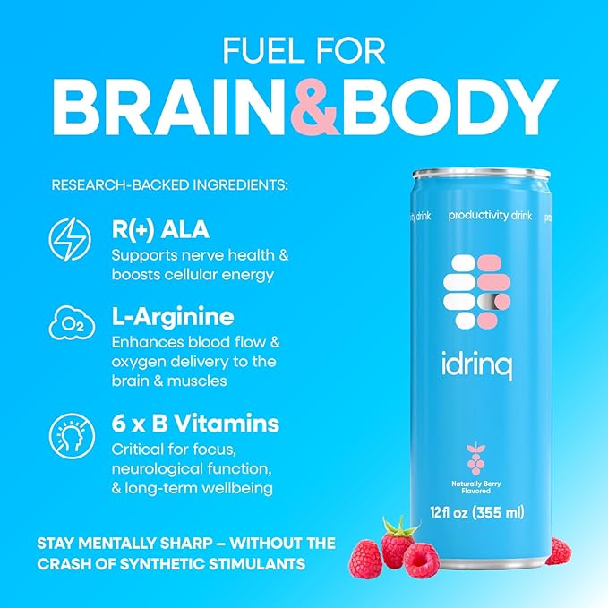 Idrinq - Berry Caffeine Free Energy Drink 12oz - 12-Count