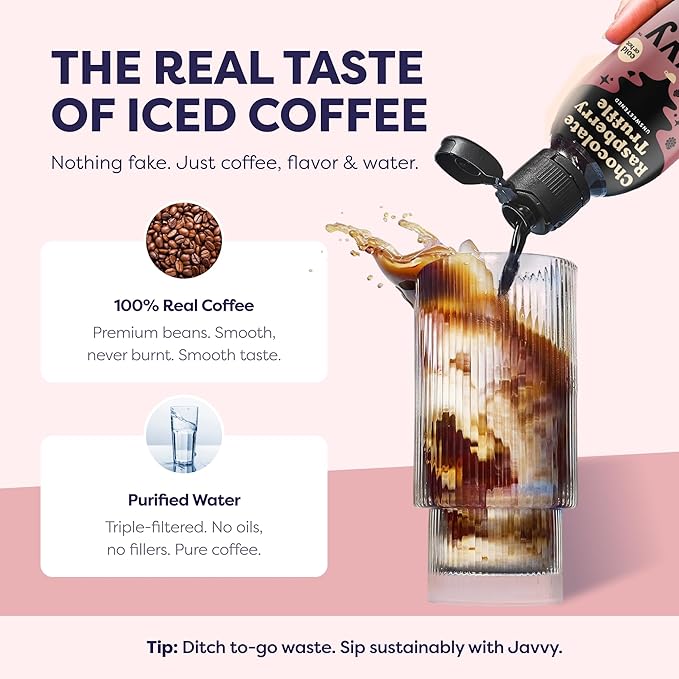 Coffee Concentrate - Limited Release Flavors - Cold Brew Coffee Perfect for Hot or Iced Instant Coffees Hot Drinks Cold Brew Concentrate 35 Servings - Chocolate Raspberry Truffle