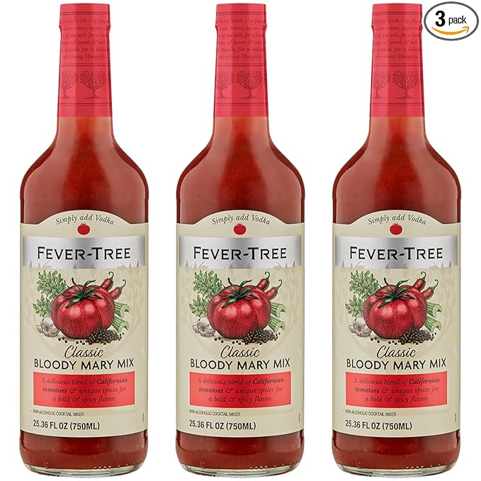 Fever Tree Classic Bloody Mary Mix - Premium Quality Mixer - Refreshing Beverage for Cocktails &amp Mocktails 750ml Bottle