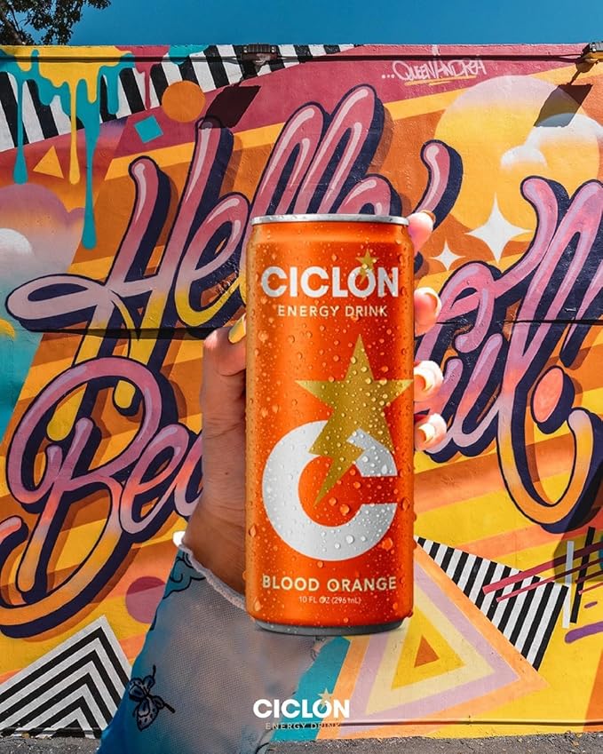 Ciclon Energy Drink Blood Orange Flavor 24 Cans (10 Fl Oz)
