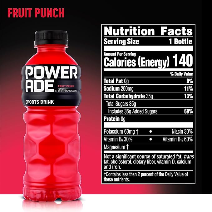 Powerade Liquid Hydration Energy Drink Fruit Punch 20 Oz ( 24 Count )
