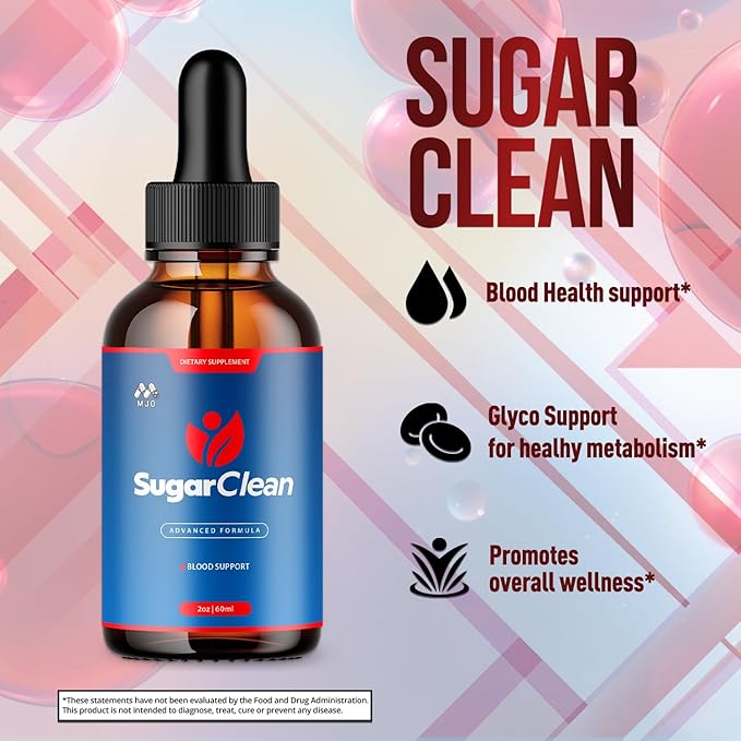 (2 Pack) Sugar Clean Drops Official SugarClean Health Support Drops with All Natural Ingredients Advanced Formula Sugar Clean Health and Wellness Supplement for Women and Men (60 Servings)