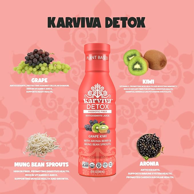 Organic Detox Juice 100% Real Sprout &amp Berry Juice – Ancient Remedy Users Proven for Digestive &amp Liver Health Allergy Relief &amp Skin Radiance Antioxidants &amp Prebiotic Fiber Low Glyc