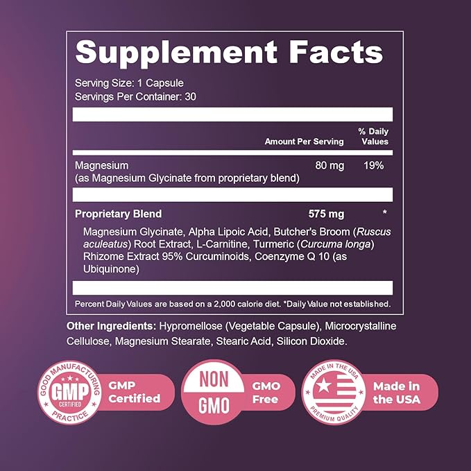 Presgera Capsules – Natural Daily Supplement with Magnesium Glycinate Turmeric Alpha Lipoic Acid &amp More – Made in USA Non-GMO Easy-to-Take – 30 Capsules 1 Month Supply