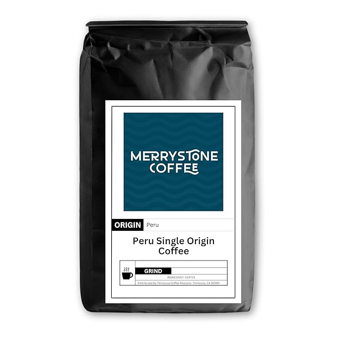 Merrystone Peru Single Origin Coffee Medium Roast Roasted to Order 2 Lb Espresso Grind