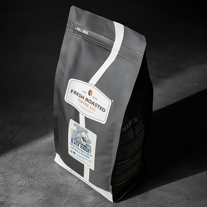 Fresh Roasted Coffee Organic Black Knight Water-Processed Decaf | USDA Organic Kosher | Dark Roast 5 lb (80 oz) Whole Bean