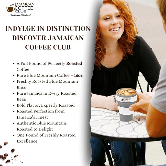 JamaicanCoffeeClub Blue Mountain Ground Coffee RG 16oz 100% Jamaican Blue Mountain Coffee Fresh Medium Roast Smooth &amp Balanced Taste Premium Quality Coffee from Jamaica