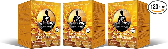 Femmenessence® MacaHarmony® – Clinically Studied Hormone Balance Support for Menstrual Health PMS Relief Mood Skin &amp Fertility (360 Capsules 180 Day Supply)