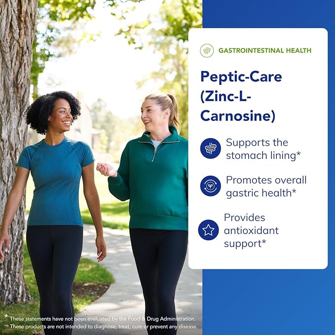Pure Encapsulations Peptic-Care - Zinc-L-Carnosine - Gut Health &amp Antioxidant Supplement - Supports Gastric Health* - Vegan &amp Gluten-Free - 60 Capsules