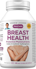 ANDREW LESSMAN Breast Health 180 Capsules - Provides Protective Compounds for Natural Support of The Delicate Tissue of The Breast with Indole-3-Carbinol Sulforaphane Green Tea Extract and More