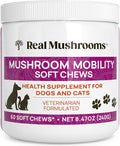 Real Mushrooms Mobility Chews for Dogs &amp Cats – Green Lipped Mussel &amp ErgoGold Mushroom Blend – Dogs &amp Cat Vitamins Treats for Active Routines – Joint Hip &amp Flexibility Support – 240