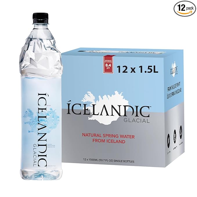 Icelandic Glacial Natural Spring Alkaline Water 50.7 Fl Oz (Pack of 12)