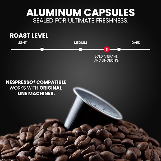 GILA Café Espresso Lungo Aluminum Coffee Capsules – Medium Roast Coffee Pods Compatible with Nespresso Original Machines – 100% Mexican Arabica with Hazelnut &amp Vanilla Notes 10 Count