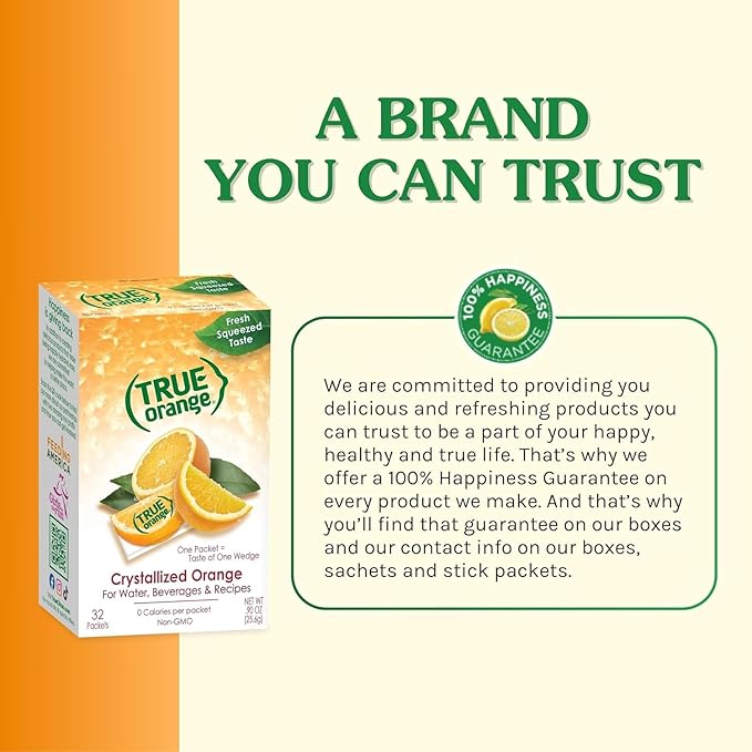 True Orange 500ct (Pack of 1) - Water Enhancer - Bulk Dispenser - 0 Calorie Drink Mix Packets For Water - Orange Flavoring Powder Packets