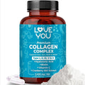Love You Premium Collagen Complex – Types I II III V &amp X – Hair Skin Nails Joints &amp Gut Support – Hydrolyzed Bovine Collagen Peptides – Grass-Fed Non-GMO 120 Capsules USA Made