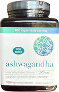 Organic Ashwagandha Daily Adaptogen Formula 1000mg 180 Vegetarian Capsules Stress Support Supplement with KSM-66 Enhanced with Ginger Extract