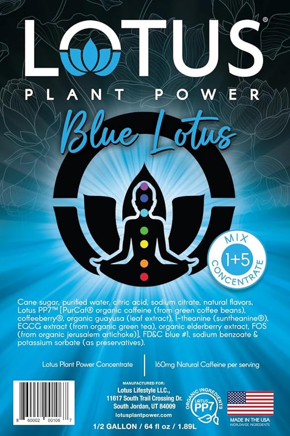 Lotus Energy Drink Concentrate 64 fl oz (Blue &amp Pink) Pack of 2