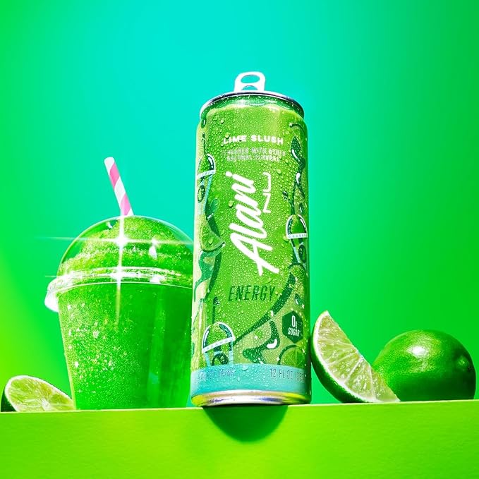 New Alani Energy Drinks Lime Slush Dream Float Hawaian Shaved Ice Variety Pack Sugar-Free Low-Calorie 200mg Caffeine Energy Boost Drink 12 fl oz (Pack of 6) (Packaging May Vary)
