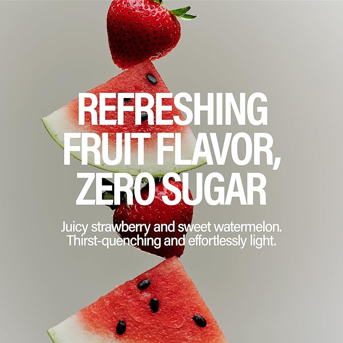 GURU ZERO SUGAR Wild Strawberry Watermelon Organic Energy Drinks Clean Energy Drink with Plant Based Natural Caffeine from Green Tea Coconut Water Prebiotic Zero Added sugars Gluten Free and Vega