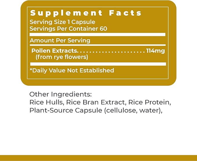 Premier Research Labs UltraPollen - Bee Pollen Supplement Rye Pollen Extract Prostate Health Bee Pollen Extract from Rye Flower with Amino Acids Supplement for Men &amp Women- 45 Vegetarian Capsu