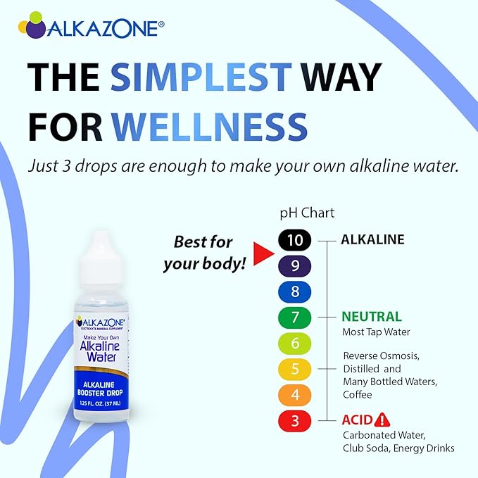 ALKAZONE Make Your Own Alkaline Water - Alkaline Booster Drop 1.25 oz (2 Packs)