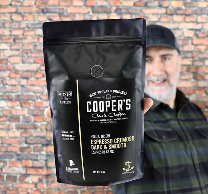 Espresso Ground Coffee Beans | Brazilian Strong Smooth &amp Creamy Medium Dark Roast Single Origin Coffee 12 oz Bag By The Master Roasters Of Cooper's Cask Coffee Coffee
