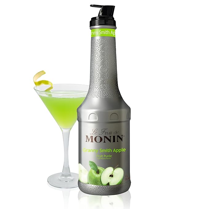 Monin - Granny Smith Apple Purée Tart and Sweet Great for Smoothies and Desserts Gluten-Free Non-GMO (1 Liter)