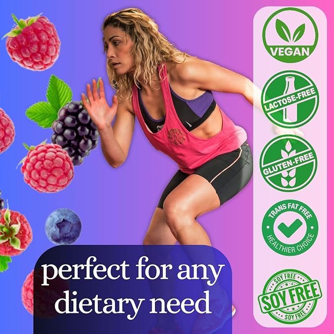 DrinkFit Fruit Smoothie | Real Fruit Puree Low Sugar Gluten:Free &amp Non:GMO Wildberry Smoothie Mix : Makes 32 Smoothies 64 Fl Oz (Wild Berry)