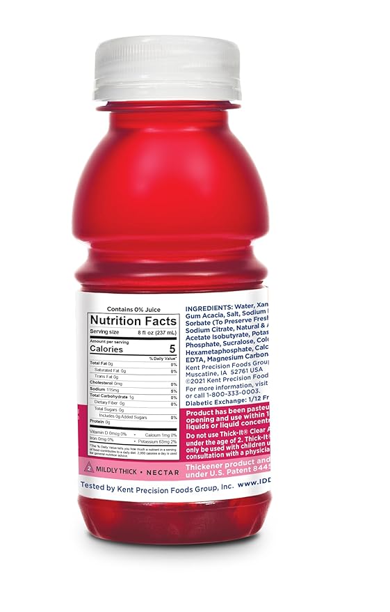 Thick-It Clear Advantage Mildy Thick Fruit Punch Plus Electrolytes Nectar Consistency Swallowing Aid Hydration on the Go Convenient &amp Ready-to-Use No Mixing Needed 8 oz Bottle (24 Pack)