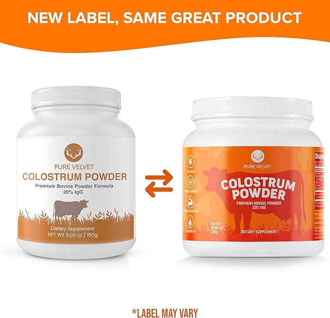 Pure Velvet Colostrum Powder for Gut Health Bloating Hair Growth Immune Support Bovine Cow Sourced Colostrum Protein Lactoferrin Supplement Contains Dairy with Immunoglobulins (IgG) (10 Ounce)