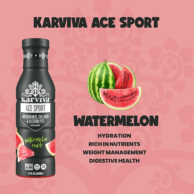 Karviva ACE Collagen Juice Healthy Joints Skin &amp Hair Antioxidant-Rich Berries Marine Collagen Natural Electrolytes Low-Sugar Low Glycemic Index Low-CaloriesNon-GMO Metabolism Booster W
