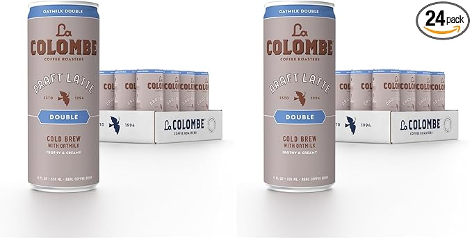 La Colombe CoffeeOatmilk Double Latte11 fl oz CansCoffeehouse Quality Cold BrewSpecialty Grade Coffee BeansReady-to-Drink On-the-Go(Pack of 24)