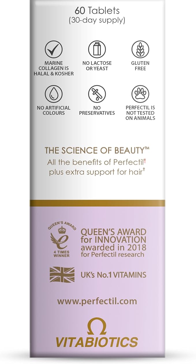 Perfectil Vitabiotics Multivitamin | Hair Growth and Thickening Formula | Supports Thicker Healthy Hair | Vitamin D E Collagen Biotin and More